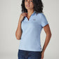 Women's Solid Light Blue Pique Polo T-shirt - 20 View