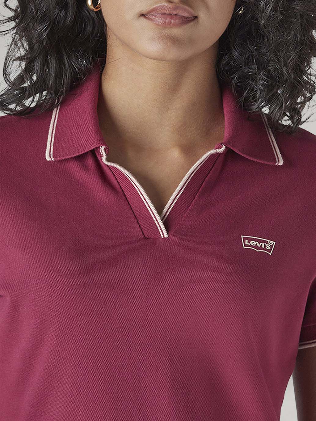 Women's Solid Maroon Pique Polo T-shirt - 20 View