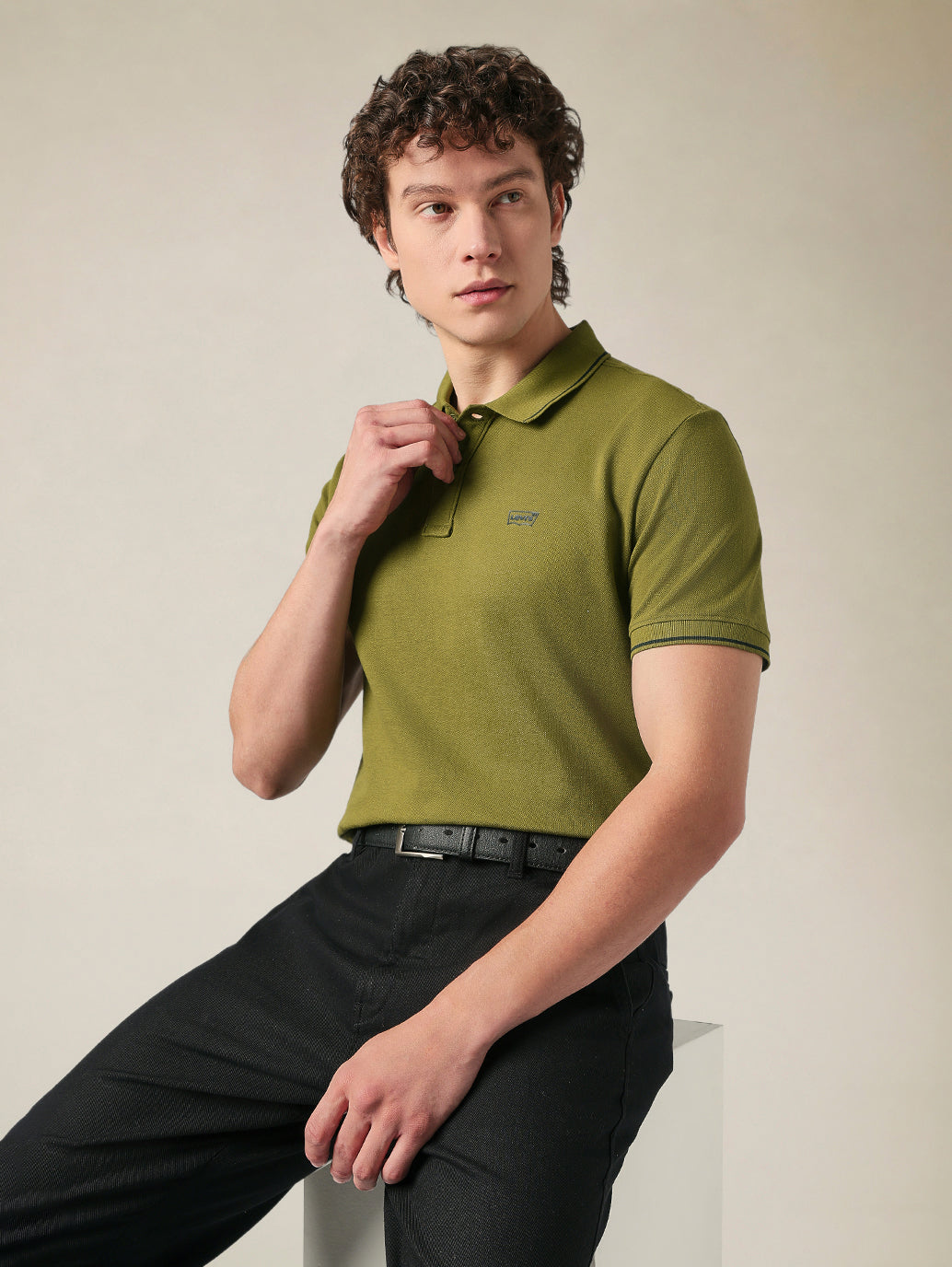 Men's Cotton Poly Blend Slim Fit Pique Polo T-shirt