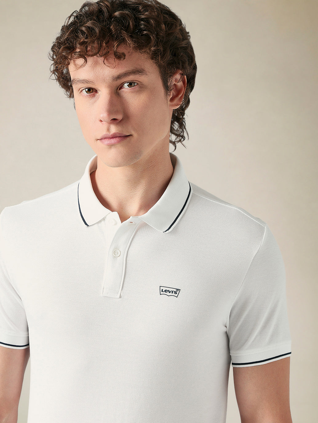 Men's Cotton Poly Blend Slim Fit Pique Polo T-shirt - Detail View