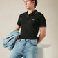 Men's Cotton Poly Blend Slim Fit Solid Pique Polo T-shirt - Styleshot View