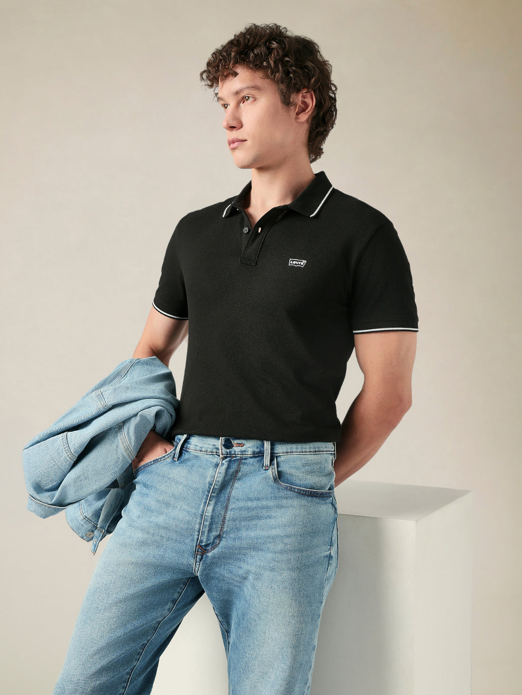 Men's Cotton Poly Blend Slim Fit Solid Pique Polo T-shirt