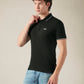 Men's Cotton Poly Blend Slim Fit Solid Pique Polo T-shirt - Side View