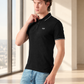 Men's Cotton Poly Blend Slim Fit Solid Pique Polo T-shirt - Ai View