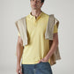 Men's Solid Yellow Slim Fit Pique Polo T-shirt - Styleshot View