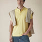 Men's Solid Yellow Slim Fit Pique Polo T-shirt - f8b662d0-a274-4591-b471-372cbe884448 View