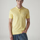 Men's Solid Yellow Slim Fit Pique Polo T-shirt - Front View