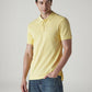Men's Solid Yellow Slim Fit Pique Polo T-shirt - Side View