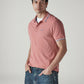 Men's Solid Peach Slim Fit Pique Polo T-shirt - Styleshot View