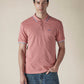 Men's Solid Peach Slim Fit Pique Polo T-shirt - a73a78cd-6453-4ade-aaf4-e9ae5f50de69 View
