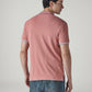 Men's Solid Peach Slim Fit Pique Polo T-shirt - Back View