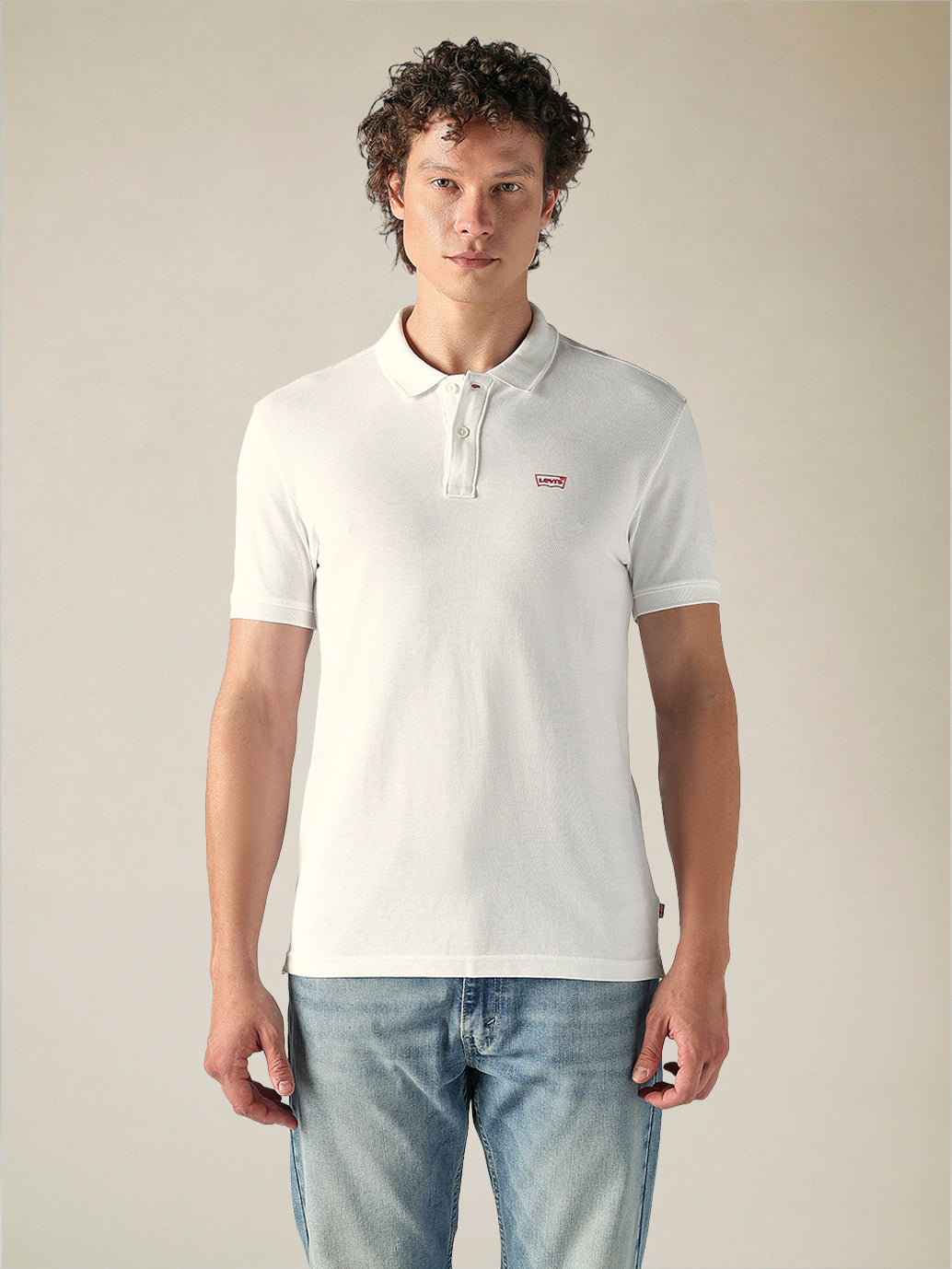 Men's Cotton Slim Fit Solid Pique Polo T shirt - Front View