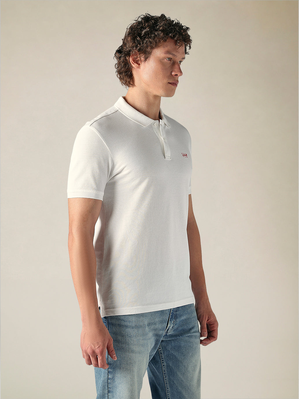 Men's Cotton Slim Fit Solid Pique Polo T shirt - Side View
