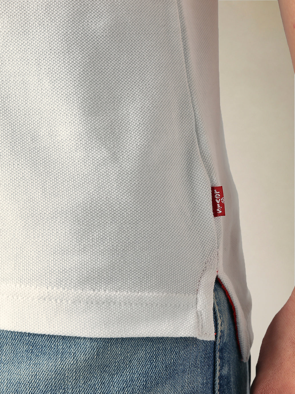 Men's Cotton Slim Fit Solid Pique Polo T shirt - Detailshot2 View