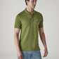Men's Solid Olive Slim Fit Pique Polo T-shirt - Side View