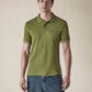Men's Solid Olive Slim Fit Pique Polo T-shirt - ffca8533-6d7e-462c-b11a-a0bc19d952e6 View