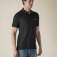 Men's Solid Black Slim Fit Pique Polo T-shirt - a21222ae-3b16-44c6-90c4-841e25fc88c3 View