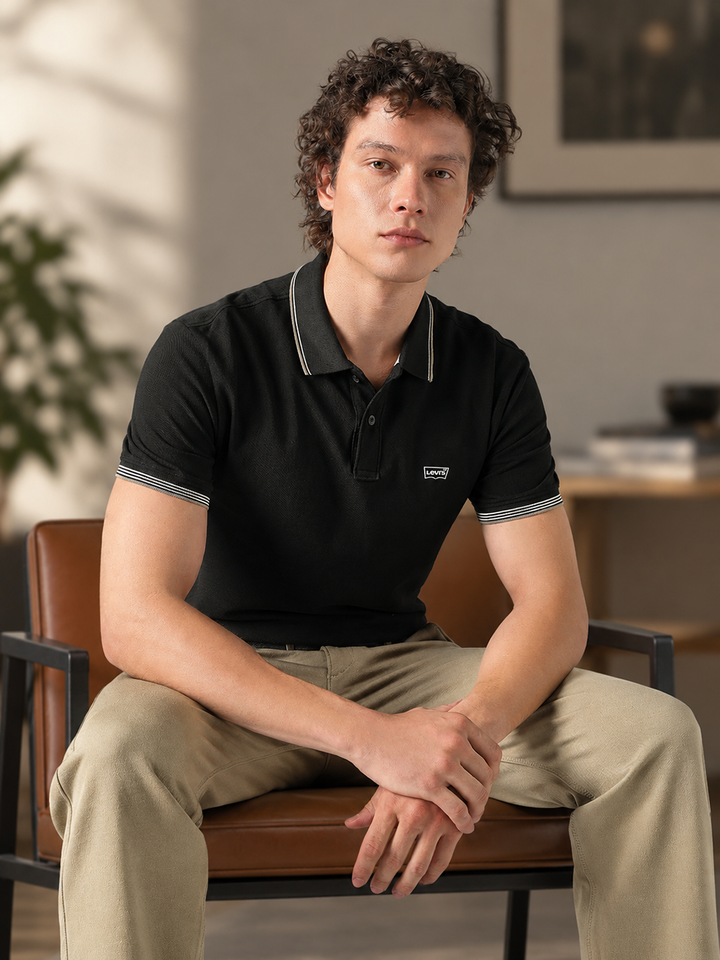 Men's Cotton Slim Fit Solid Pique Polo T shirt
