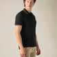 Men's Cotton Slim Fit Solid Pique Polo T shirt - Side View