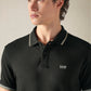 Men's Cotton Slim Fit Solid Pique Polo T shirt - Detailshot2 View