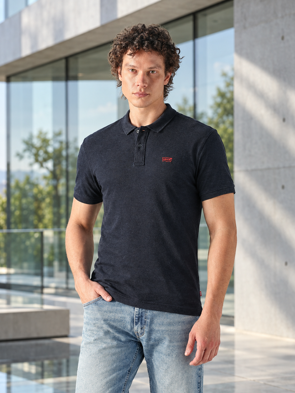 Men's Cotton Slim Fit Solid Pique Polo T shirt