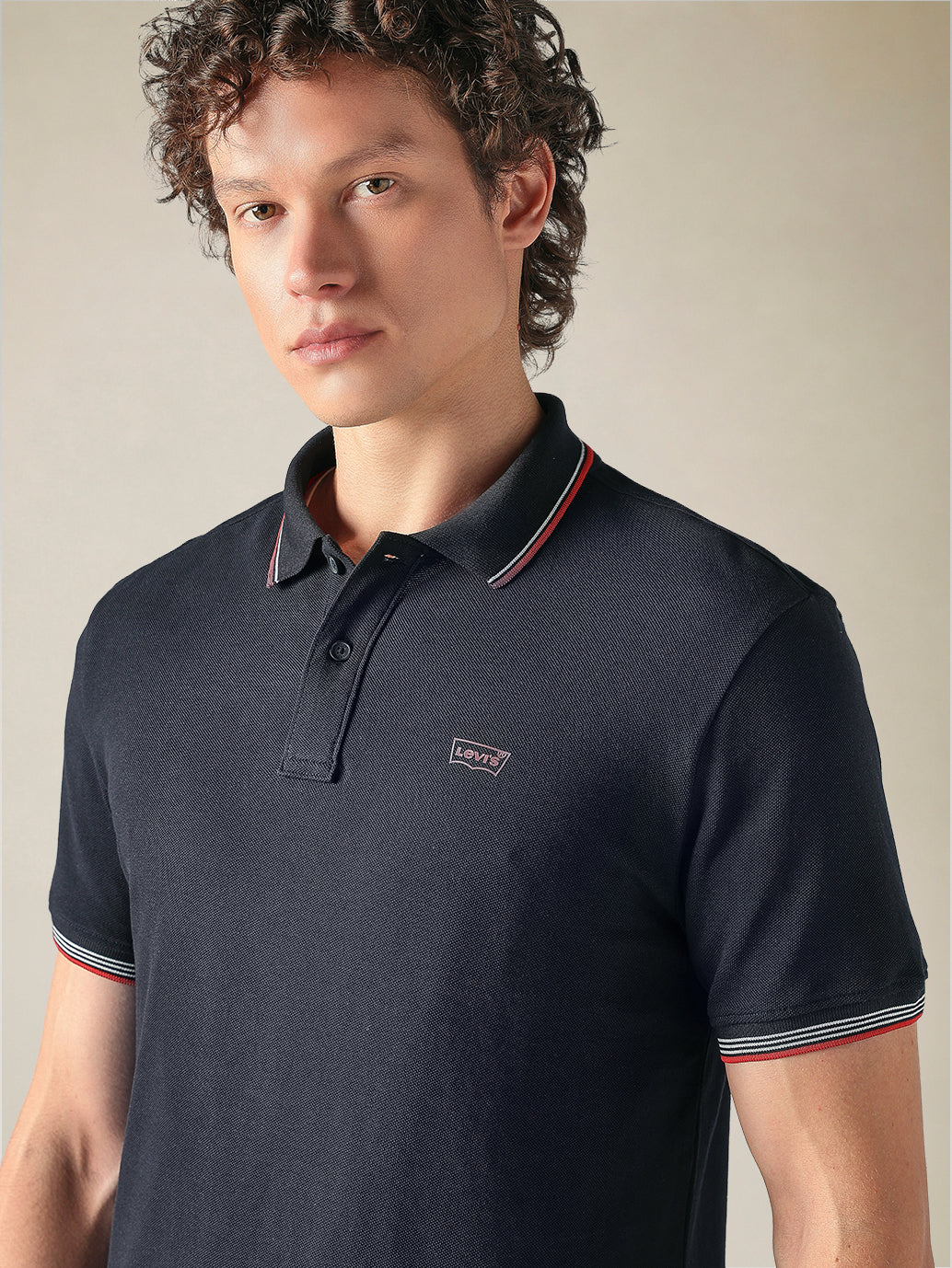 Men's Cotton Slim Fit Solid Pique Polo T shirt - Detailshot View