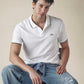 Men's Solid White Slim Fit Pique Polo T-shirt - 037ab449-9708-41a0-8b9a-515ee32a9e8f View