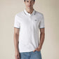 Men's Solid White Slim Fit Pique Polo T-shirt - 64bfc2a6-b24f-46dd-b229-d2033f87dbdc View
