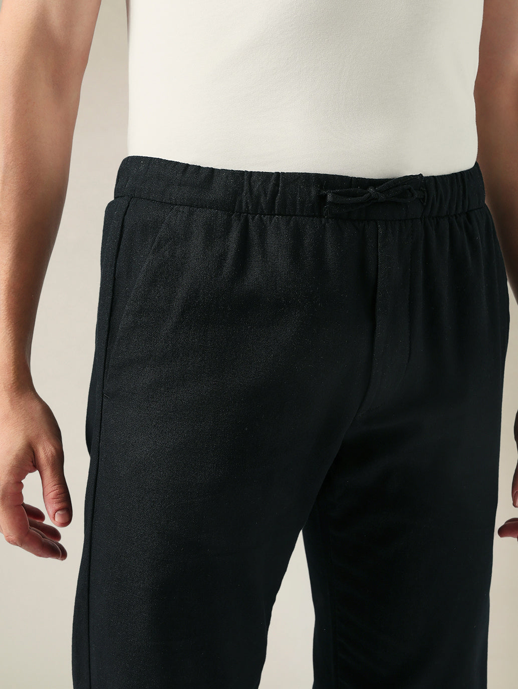 Men's Relaxed Straight Fit Cotton Mid Rise Chinos - Detail View