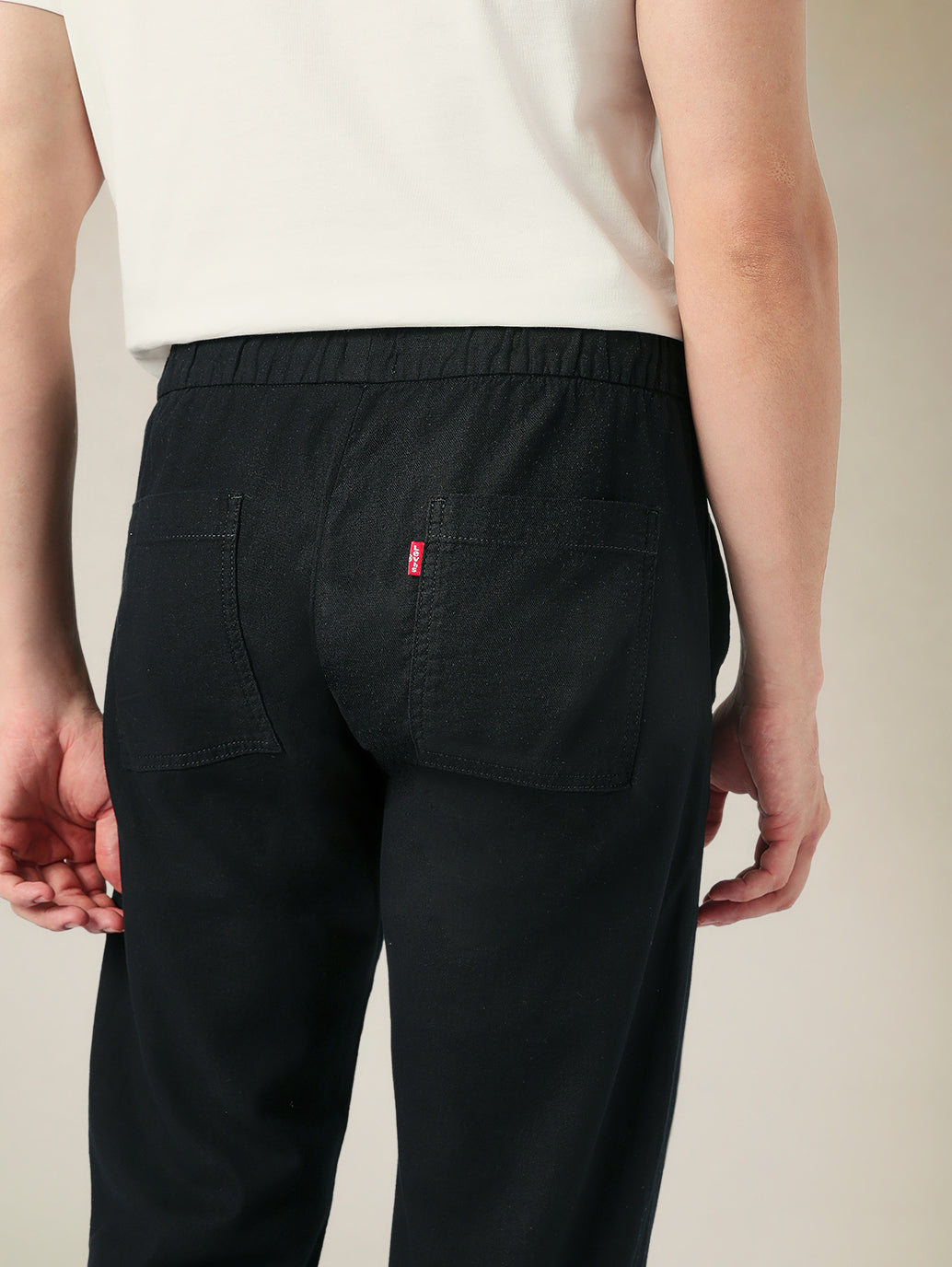 Men's Relaxed Straight Fit Cotton Mid Rise Chinos - Detail View