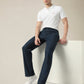 Men's Dark Blue Relaxed Straight Fit Mid Rise Chinos - Styleshot View
