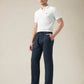 Men's Dark Blue Relaxed Straight Fit Mid Rise Chinos - Side View
