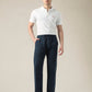 Men's Dark Blue Relaxed Straight Fit Mid Rise Chinos - front View