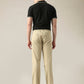 Men's Beige Relaxed Straight Fit Mid Rise Chinos - Back View