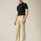 Men's Beige Relaxed Straight Fit Mid Rise Chinos - Side View
