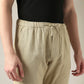 Men's Beige Relaxed Straight Fit Mid Rise Chinos - Detail View