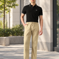 Men's Beige Relaxed Straight Fit Mid Rise Chinos - Ai View