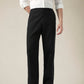 Men's Black Wide Leg Fit Mid Rise Chinos - Front View