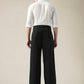 Men's Black Wide Leg Fit Mid Rise Chinos - Back View