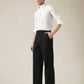 Men's Black Wide Leg Fit Mid Rise Chinos - side View