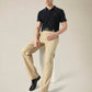 Men's Beige Wide Leg Fit Mid Rise Chinos - Styleshot View