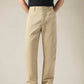 Men's Beige Wide Leg Fit Mid Rise Chinos - Front View