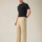 Men's Beige Wide Leg Fit Mid Rise Chinos - Side View