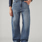 Men's Blue Baggy Fit Mid Rise Cinch Jeans - Front View