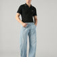 Men's Blue Baggy Barrel Fit Mid Rise Cinch Jeans - Styleshot View