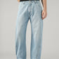 Men's Blue Baggy Barrel Fit Mid Rise Cinch Jeans - Front View