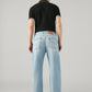 Men's Blue Baggy Barrel Fit Mid Rise Cinch Jeans - Back View