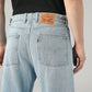 Men's Blue Baggy Barrel Fit Mid Rise Cinch Jeans - 20 View