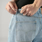 Men's Blue Baggy Barrel Fit Mid Rise Cinch Jeans - Detail View