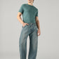 Men's Blue Baggy Barrel Fit Mid Rise Cinch Jeans - Styleshot View